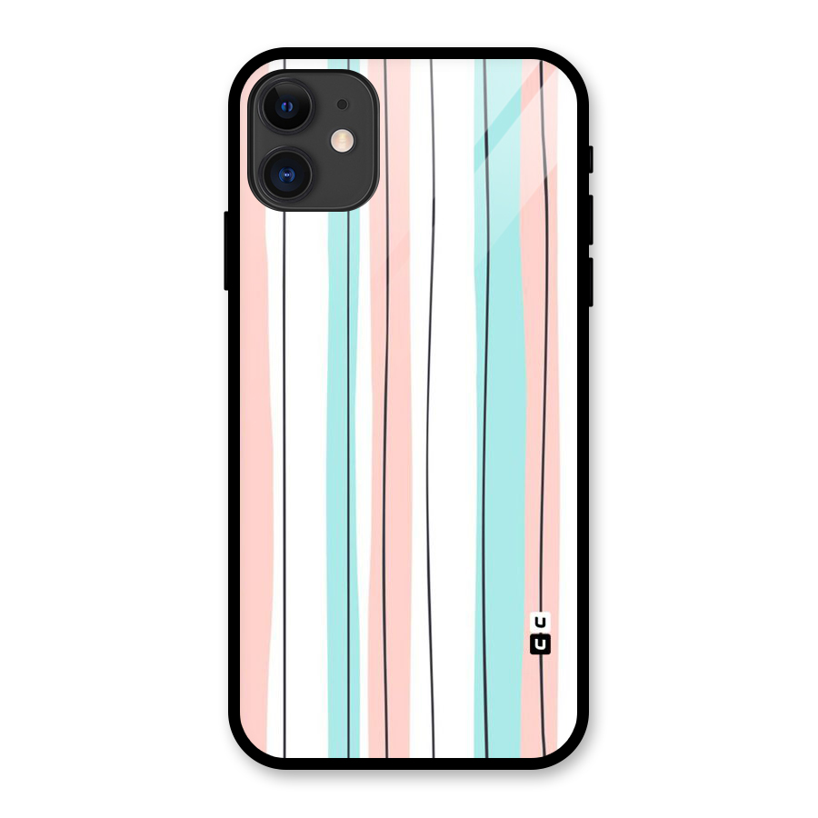 Pastel Tri Stripes Glass Back Case for iPhone 11