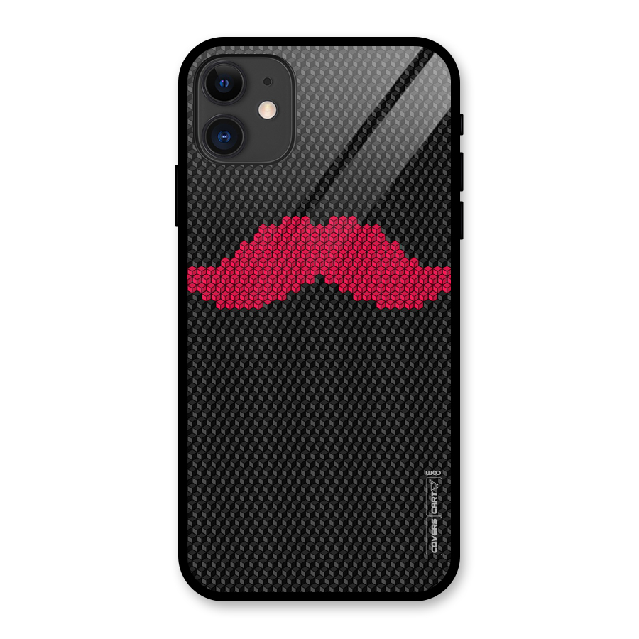 Pink Moustache Glass Back Case for iPhone 11