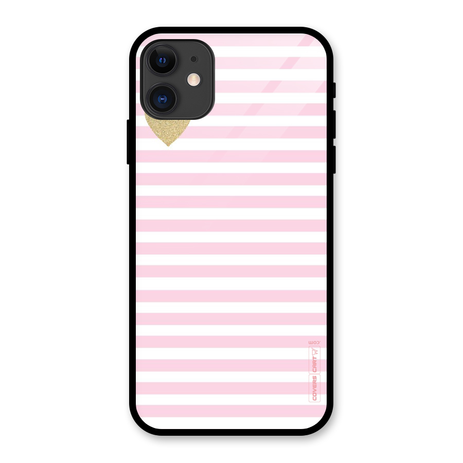 Pink Stripes Glass Back Case for iPhone 11