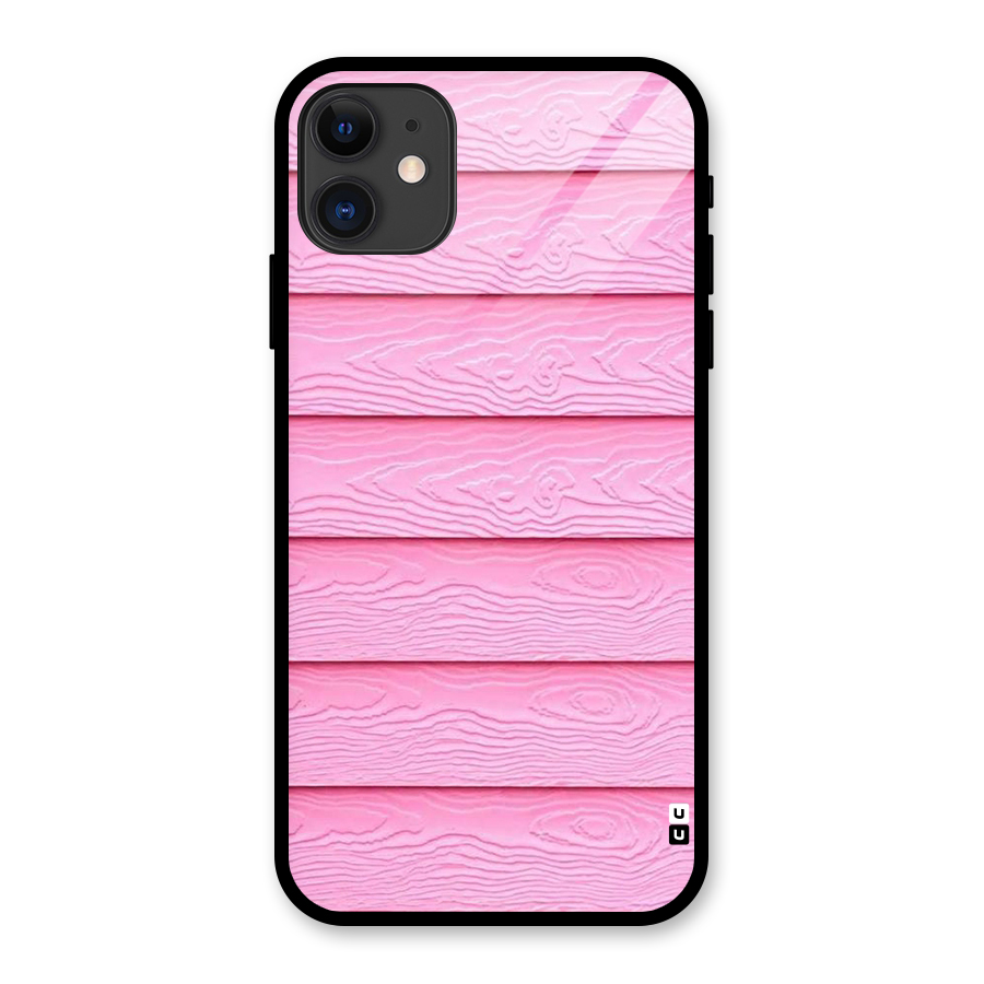 Pink Wood Glass Back Case for iPhone 11