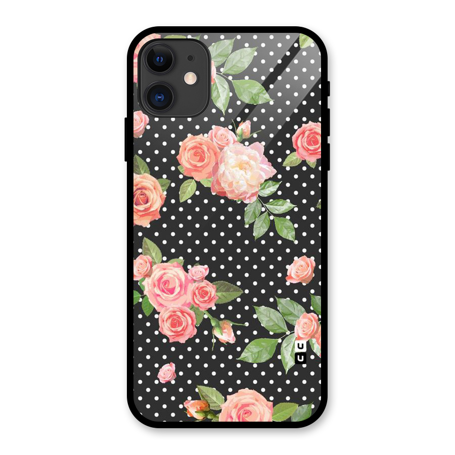 Polka Peach Glass Back Case for iPhone 11