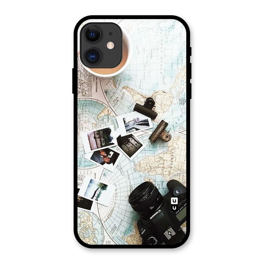 Post Stamps Travel Glass Back Case for iPhone 11