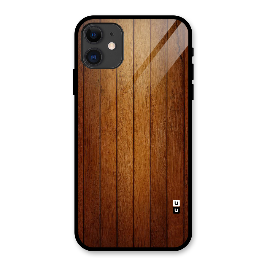 Proper Brown Wood Glass Back Case for iPhone 11