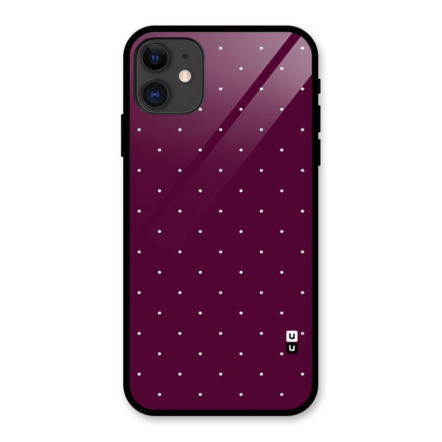 Purple Polka Glass Back Case for iPhone 11