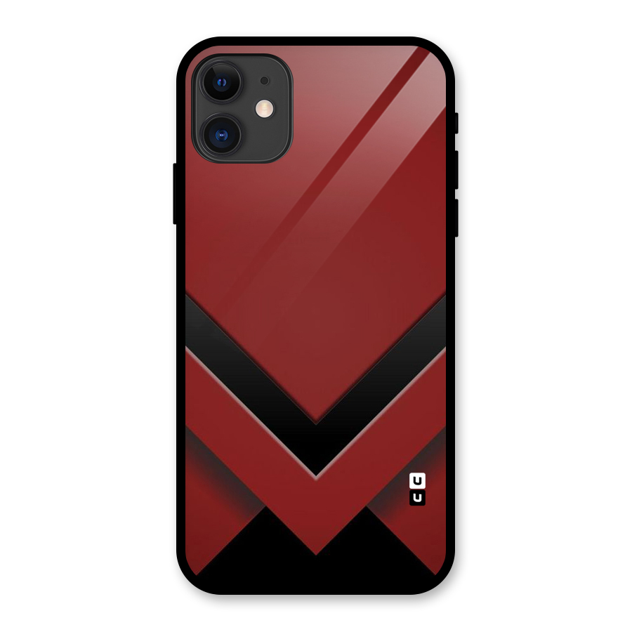 Red Black Fold Glass Back Case for iPhone 11
