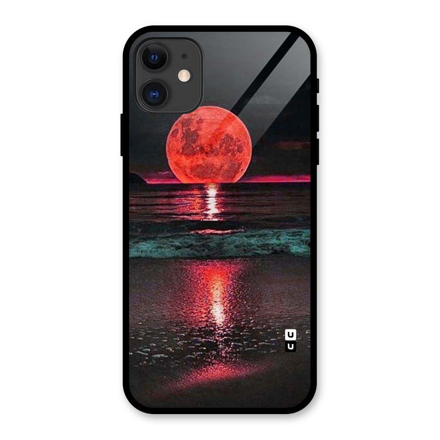 Red Sun Ocean Glass Back Case for iPhone 11