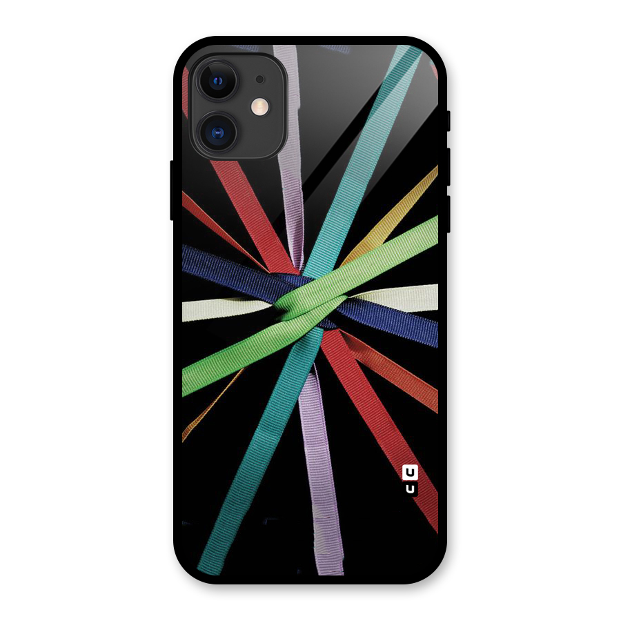 Ribbon Design Glass Back Case for iPhone 11