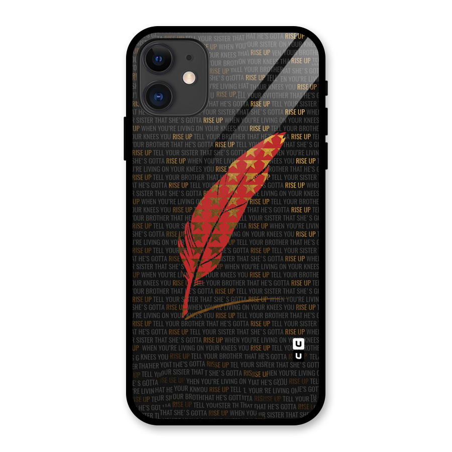 Rise Up Feather Glass Back Case for iPhone 11