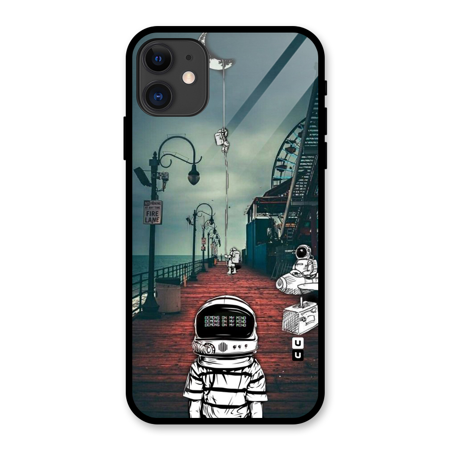 Robotic Design Glass Back Case for iPhone 11