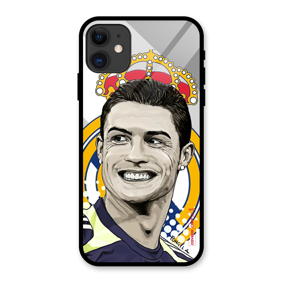 Ronaldo Madrid King Glass Back Case for iPhone 11