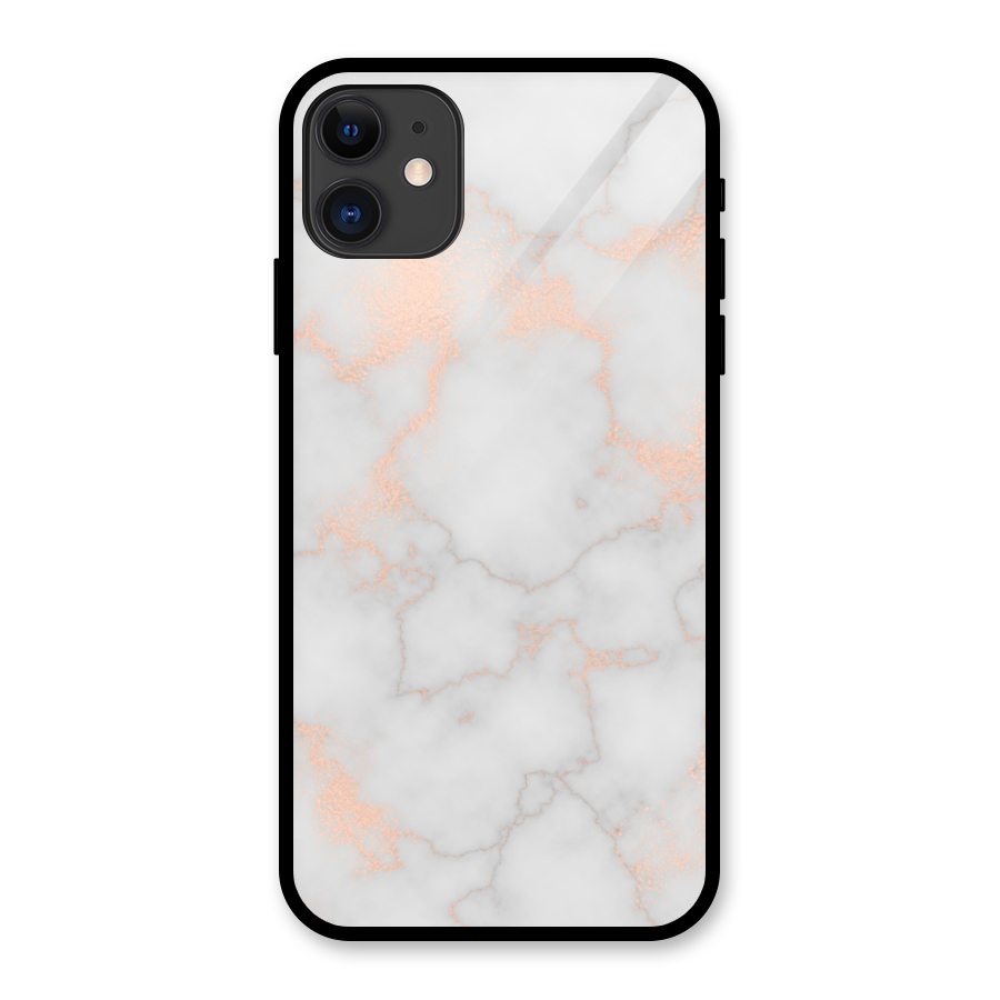 RoseGold Marble Glass Back Case for iPhone 11