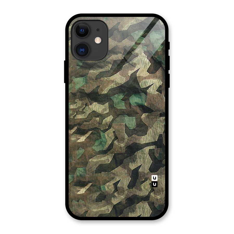 Rugged Army Glass Back Case for iPhone 11