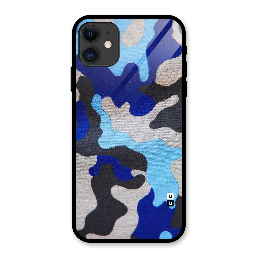 Rugged Camouflage Glass Back Case for iPhone 11