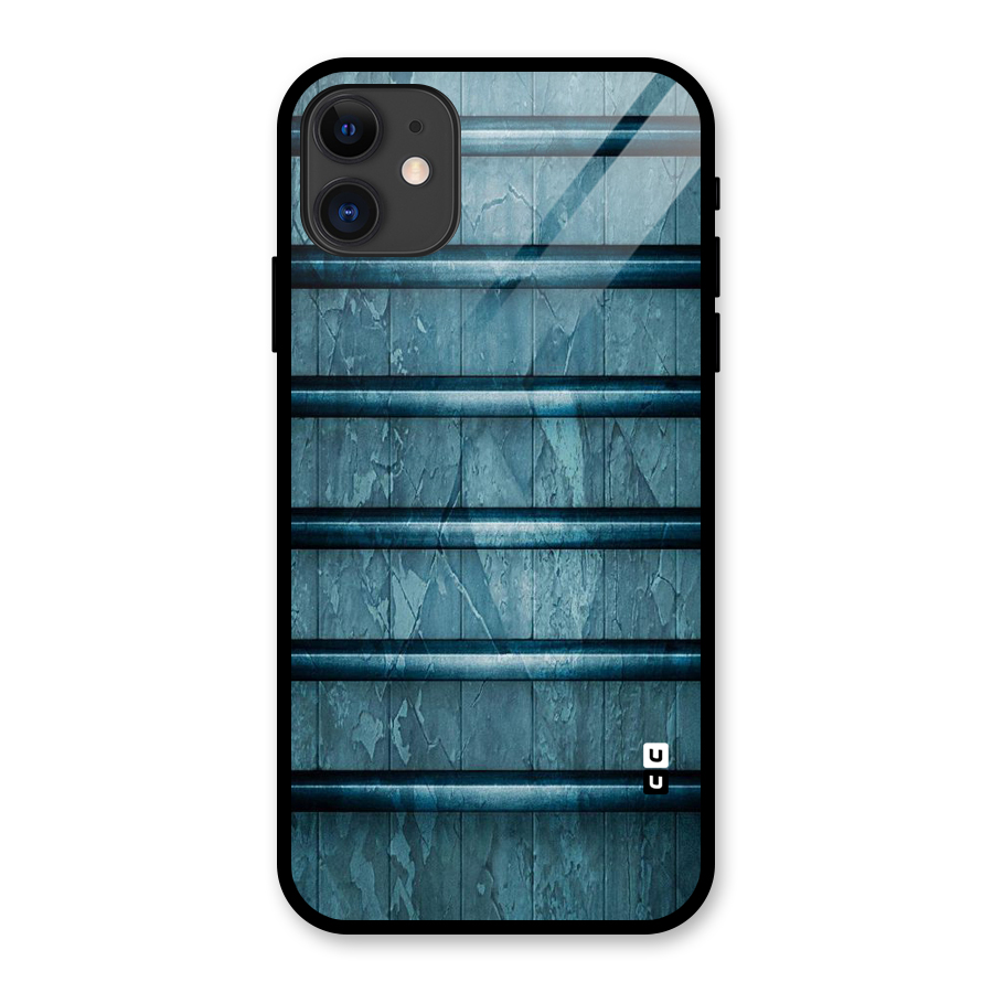 Rustic Blue Shelf Glass Back Case for iPhone 11
