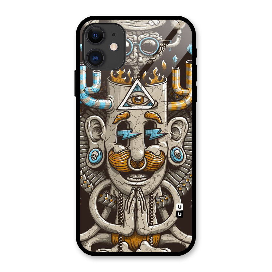 Sculpture Design Glass Back Case for iPhone 11