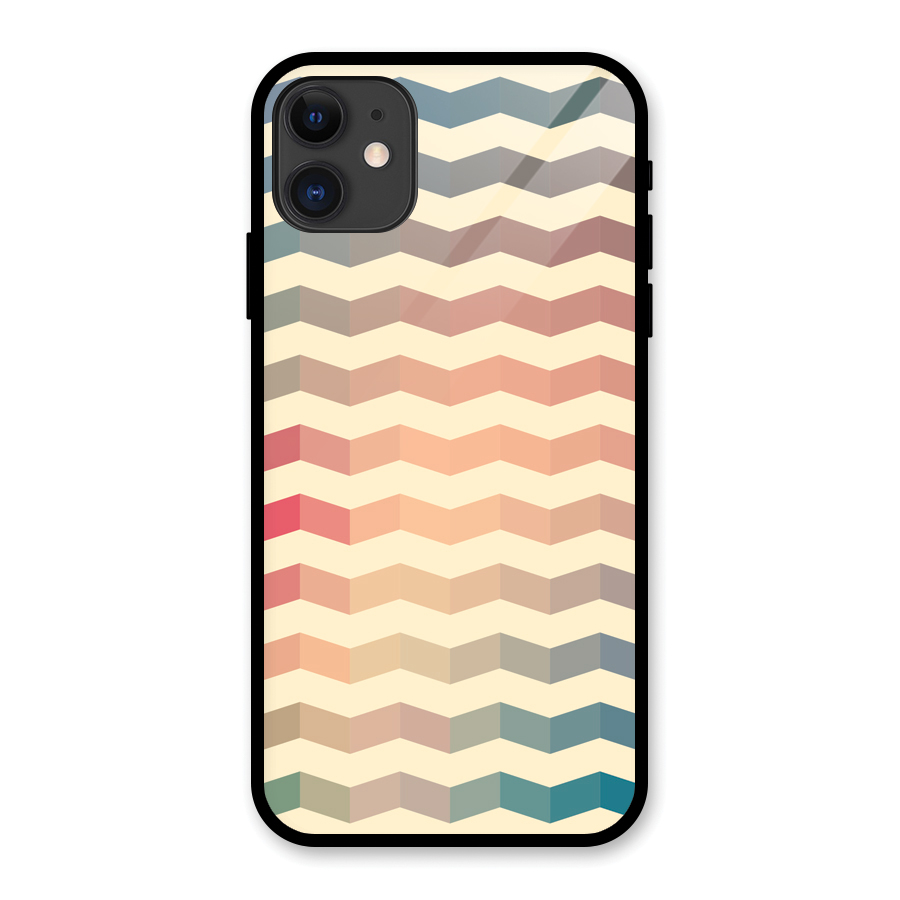 Seamless ZigZag Design Glass Back Case for iPhone 11