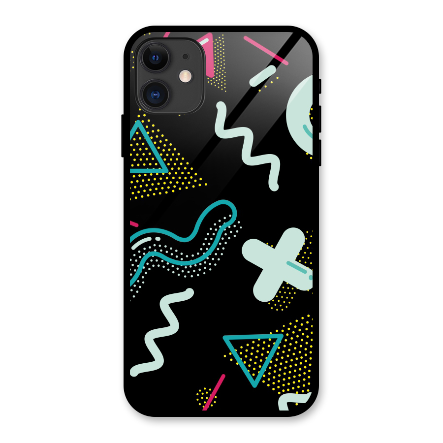 Shapes Pattern Glass Back Case for iPhone 11