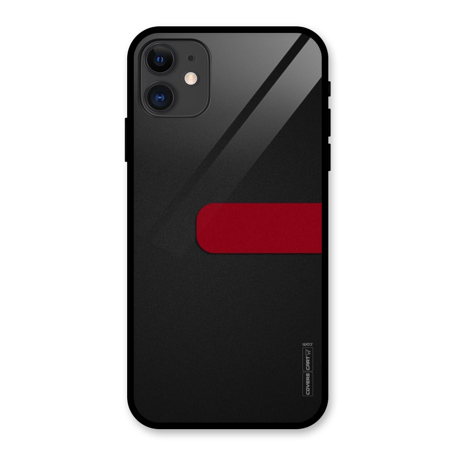 Single Red Stripe Glass Back Case for iPhone 11