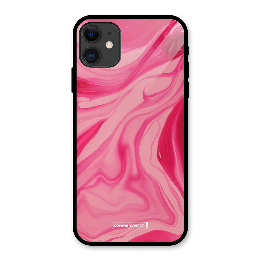 Sizzling Pink Marble Texture Glass Back Case for iPhone 11