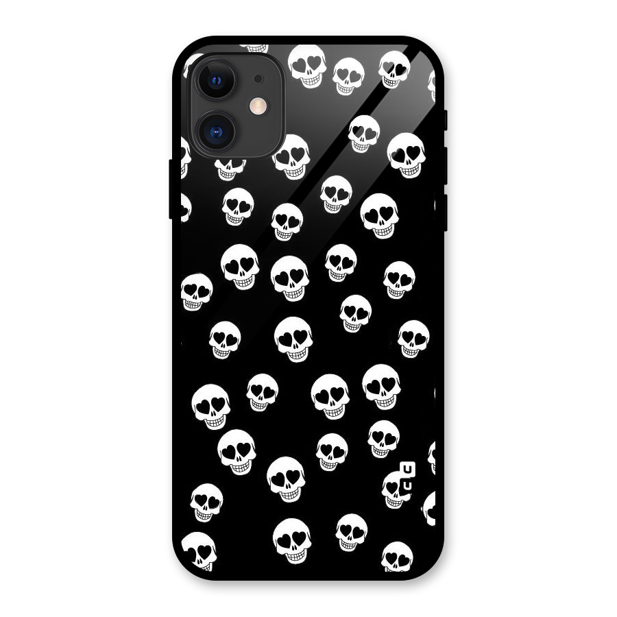 Skull Heart Glass Back Case for iPhone 11