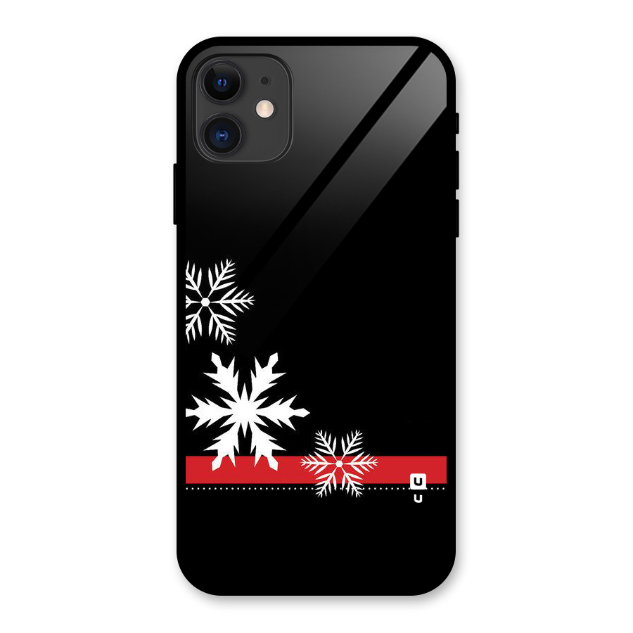 Snowflake Ribbon Glass Back Case for iPhone 11