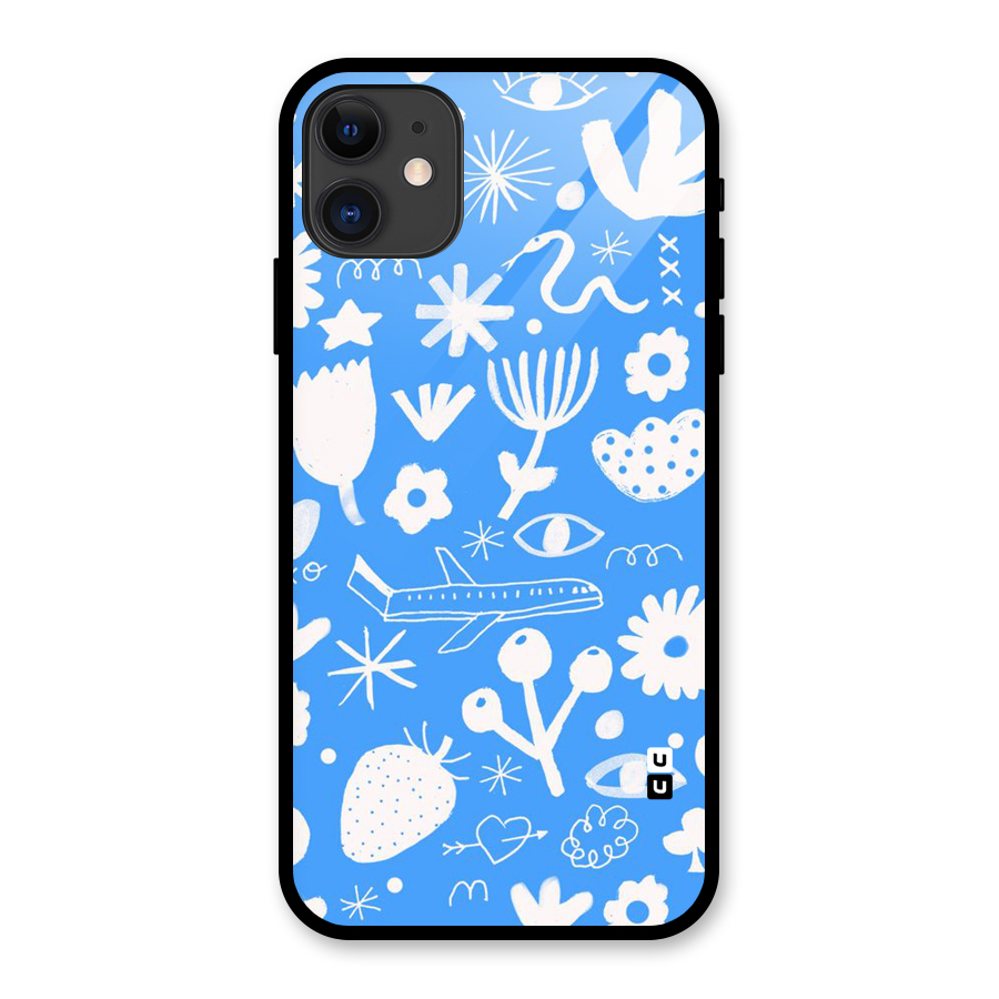 Space Blue Pattern Glass Back Case for iPhone 11