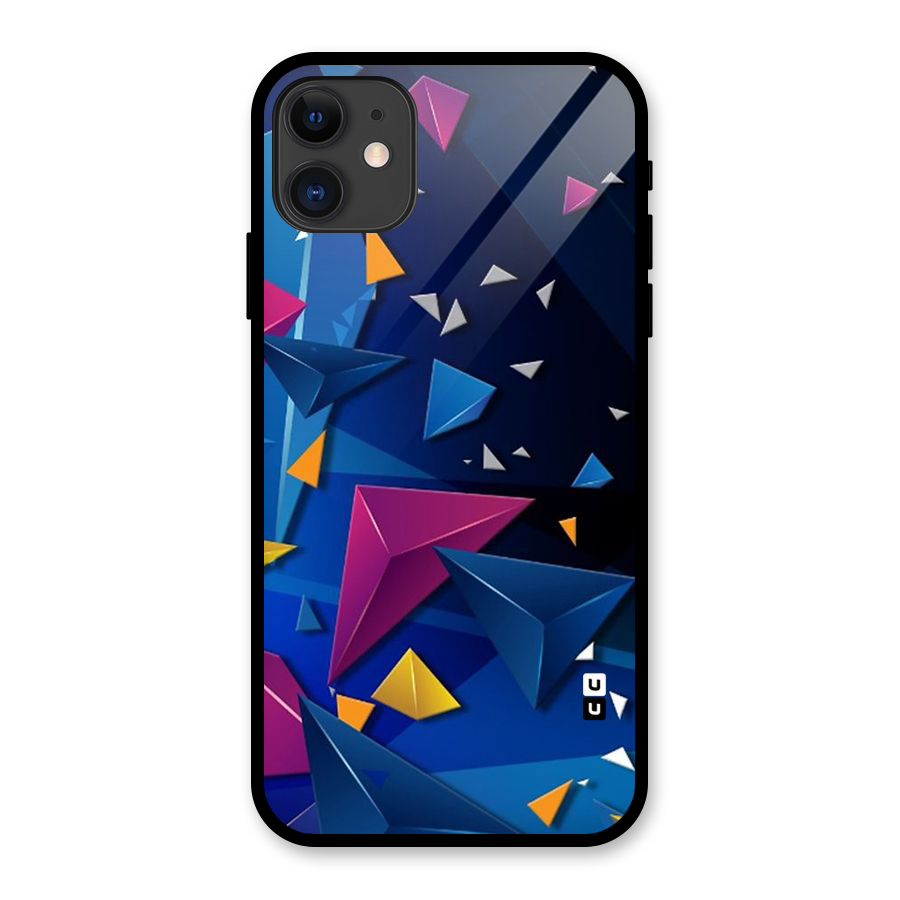Space Colored Triangles Glass Back Case for iPhone 11