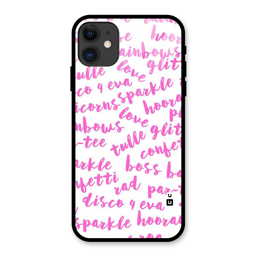 Sparkle Love Glass Back Case for iPhone 11