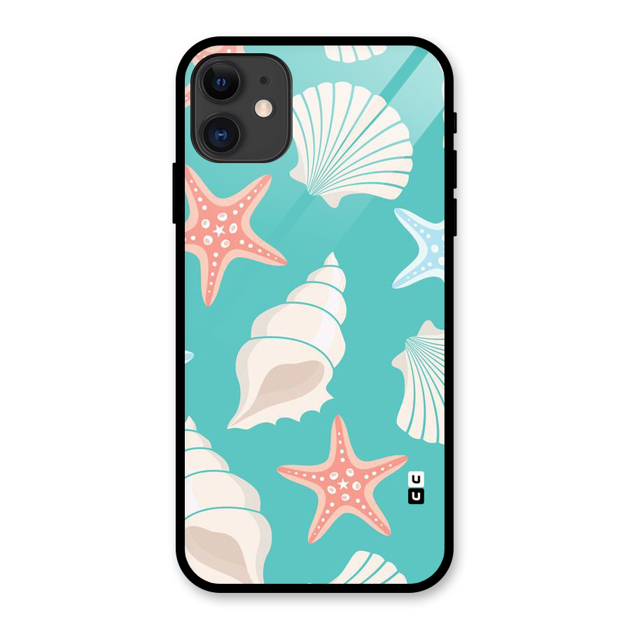 Starfish Sea Shell Glass Back Case for iPhone 11