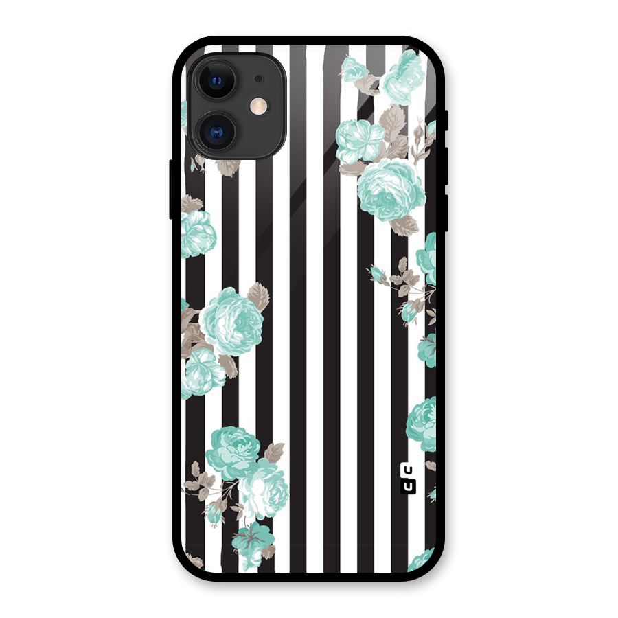 Stripes Bloom Glass Back Case for iPhone 11