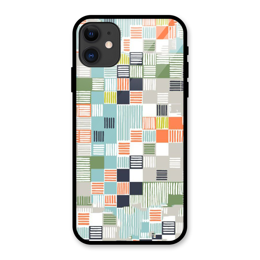 Tiny Boxes Stripes Glass Back Case for iPhone 11