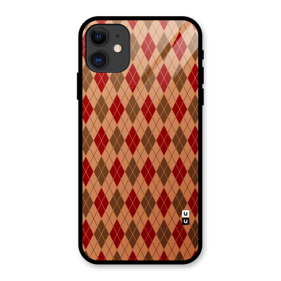 Tiny Checks Diamond Glass Back Case for iPhone 11