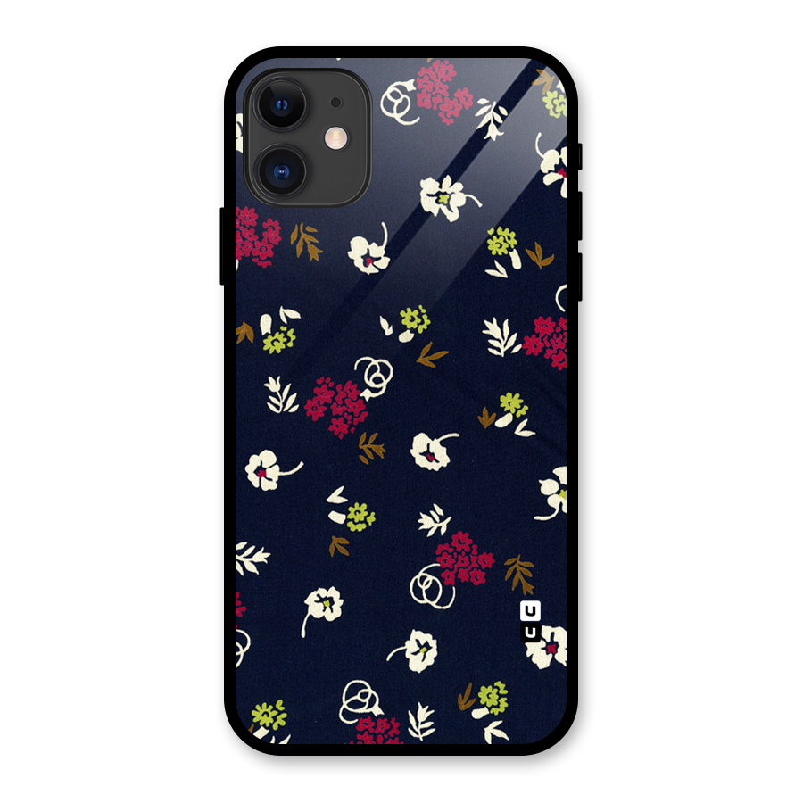 Tiny Flowers Glass Back Case for iPhone 11
