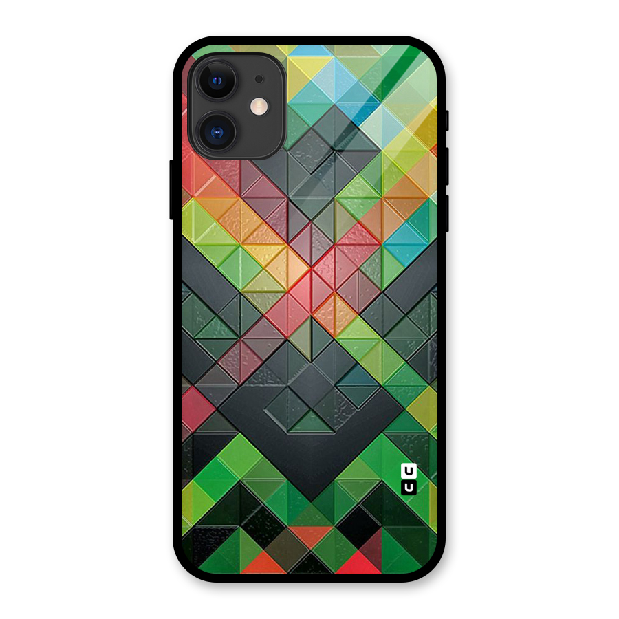 Too Much Colors Pattern Glass Back Case for iPhone 11