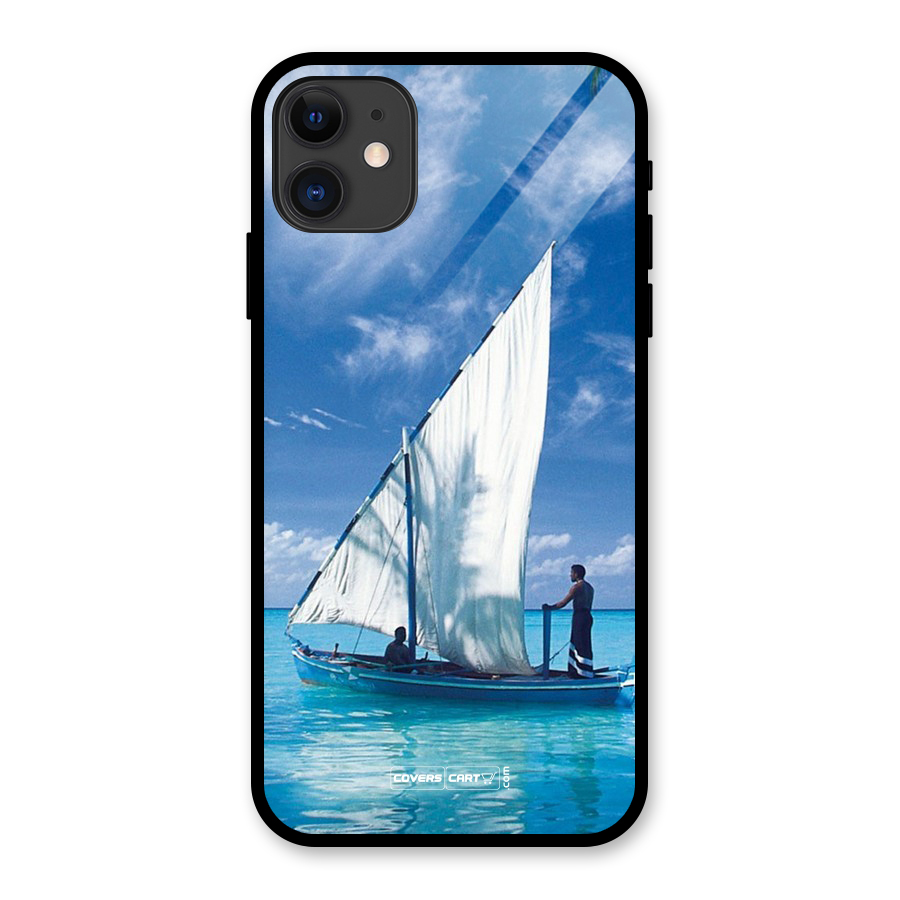 Travel Ship Glass Back Case for iPhone 11