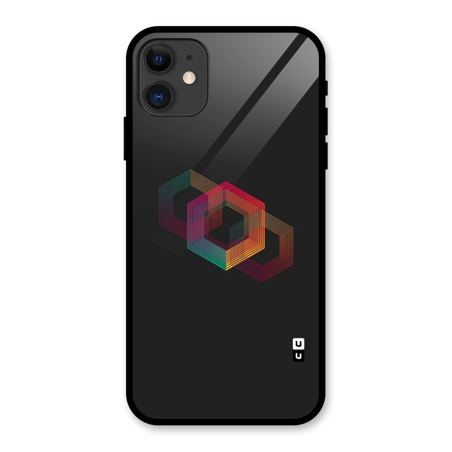 Tri-hexa Colours Glass Back Case for iPhone 11