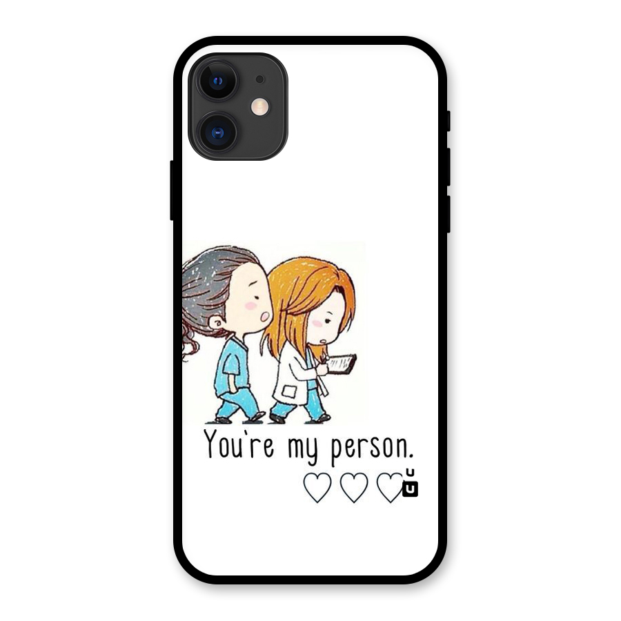 Two Friends In Coat Glass Back Case for iPhone 11