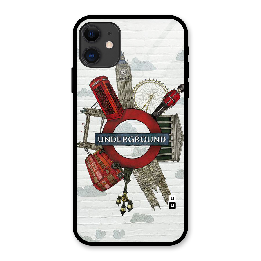 Underground Design Glass Back Case for iPhone 11
