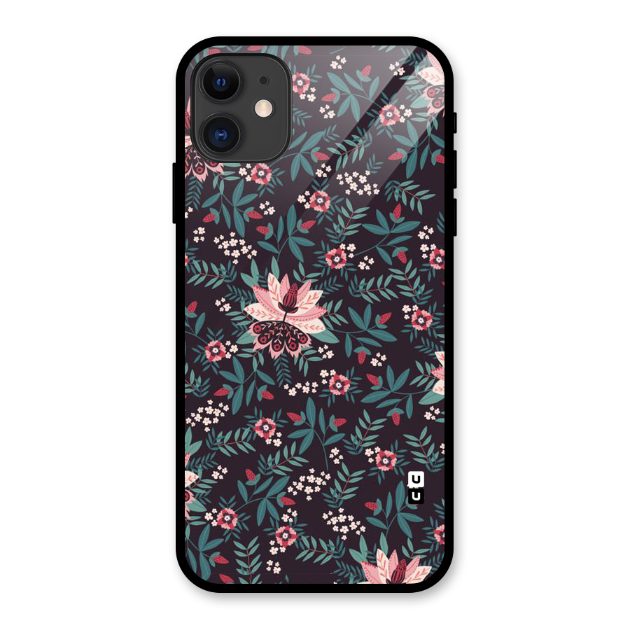 Very Leafy Pattern Glass Back Case for iPhone 11