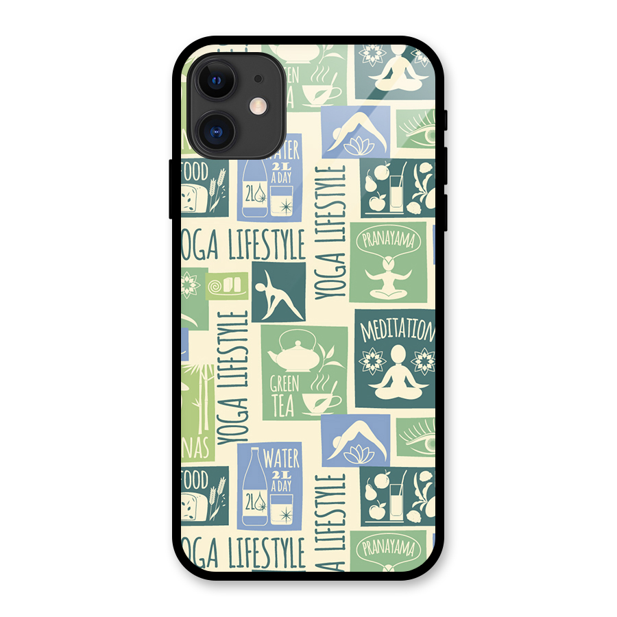 Vintage Yoga Lifestyle Glass Back Case for iPhone 11
