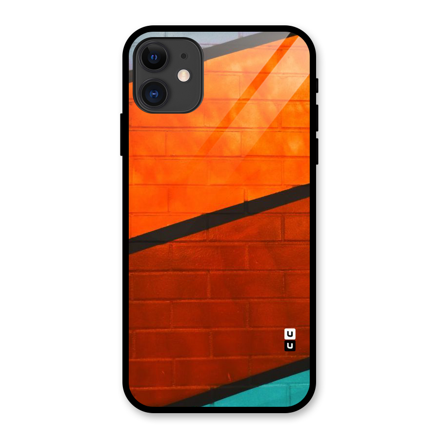 Wall Diagonal Stripes Glass Back Case for iPhone 11