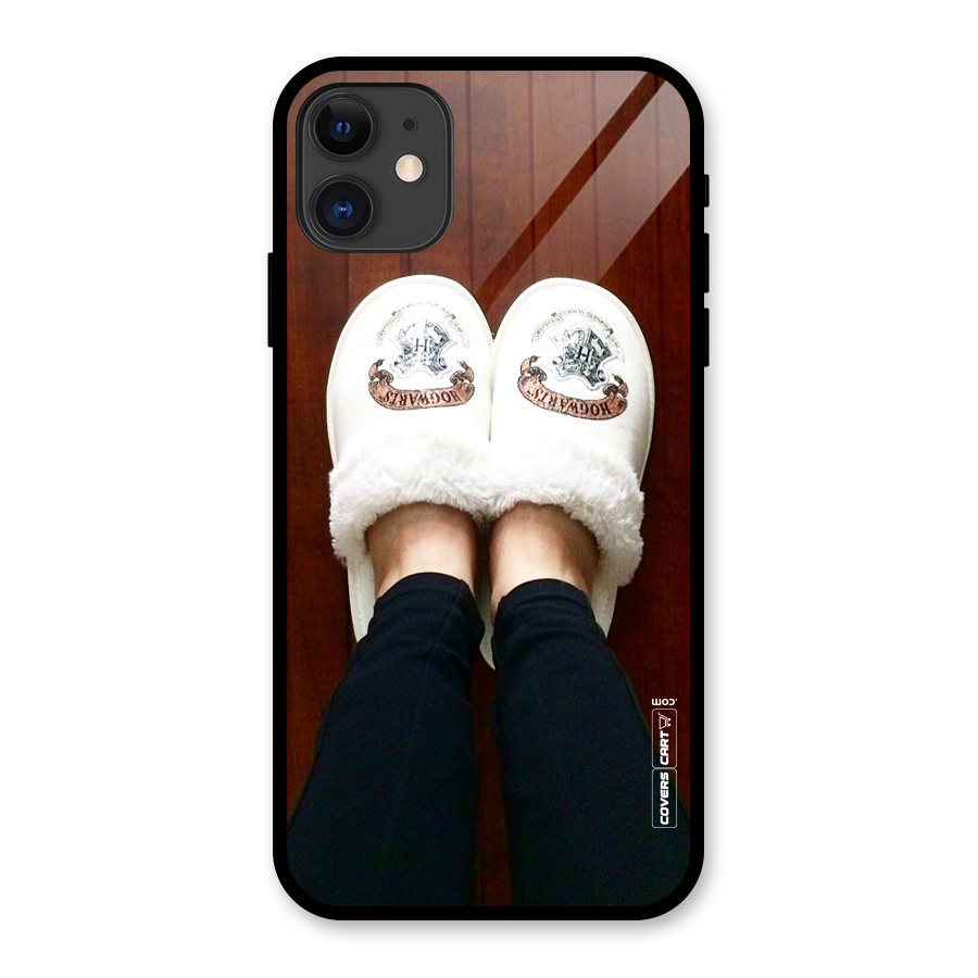 White Feets Glass Back Case for iPhone 11