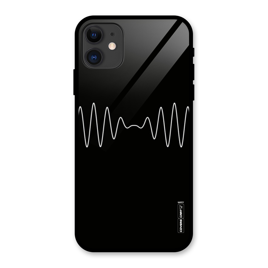 White Minimal Thread Glass Back Case for iPhone 11
