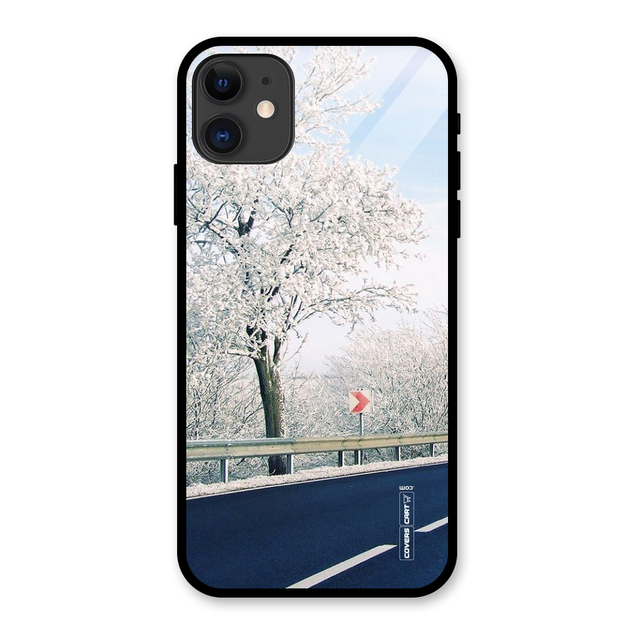 White Snow Tree Glass Back Case for iPhone 11