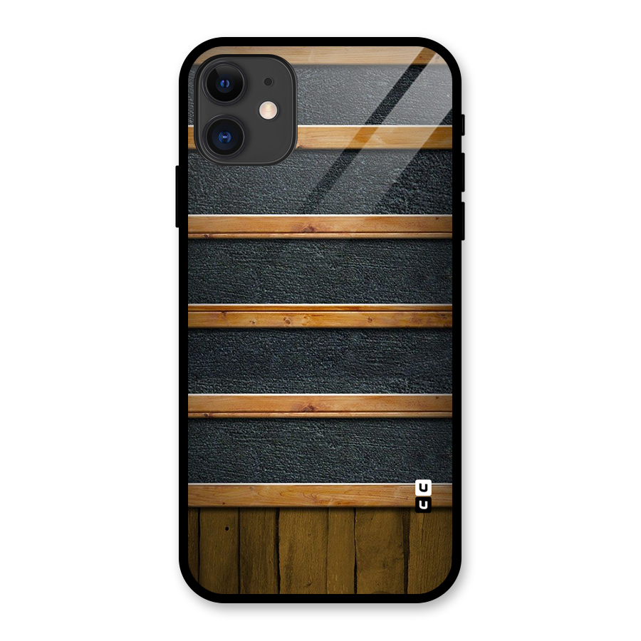 Wood Design Glass Back Case for iPhone 11