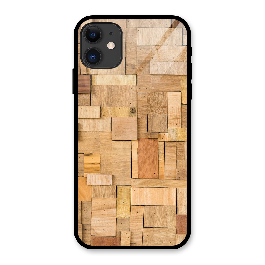 Wooden Blocks Glass Back Case for iPhone 11