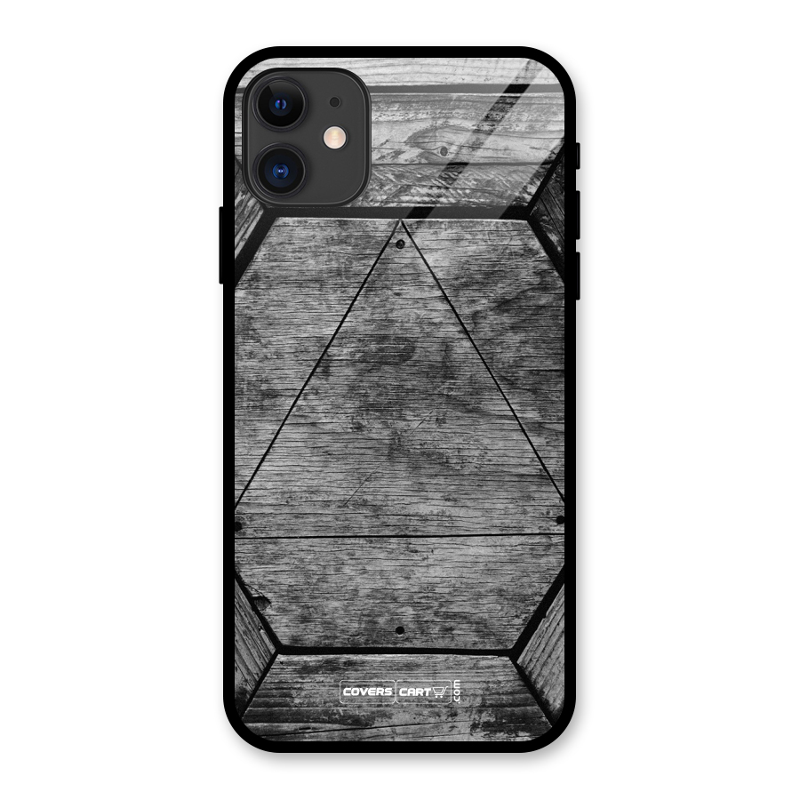 Wooden Hexagon Glass Back Case for iPhone 11