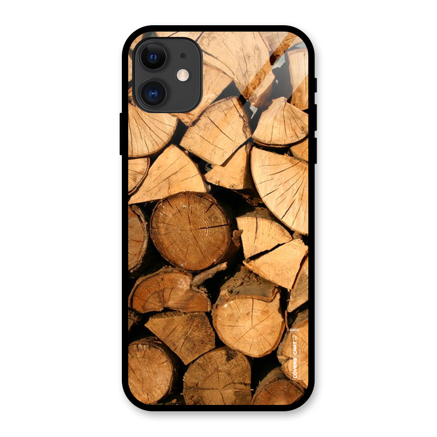 Wooden Logs Glass Back Case for iPhone 11