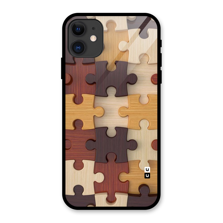 Wooden Puzzle (Printed) Glass Back Case for iPhone 11