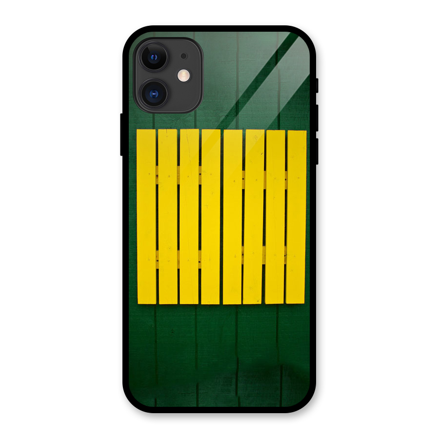 Yellow Fence Glass Back Case for iPhone 11
